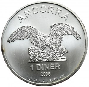 Andorre, 1 Diner, 2008. 1oz.