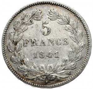 France, 5 Francs, 1841, W.