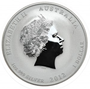 Austrálie, rok draka 2012, 1 oz, 1 oz Ag 999, lev Privy Mark