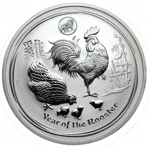 Australia, Year of the Rooster 2017, 1 oz, 1 oz Ag 999, Privy Mark lion