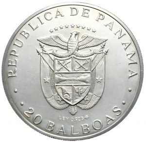 Panama, 20 Balboas, 1973, 3,85 oz.