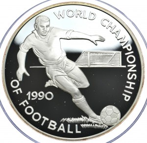 Jamaïque, 100 dollars 1990, Coupe du monde Italie 1990, 136 g, Ag 925