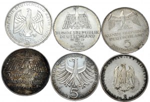 West Germany, 5 marks 1970-1977, set of 6 pieces