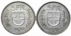 Švajčiarsko, 5 frankov, 2ks.