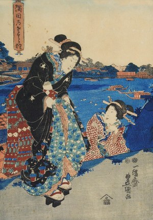 Utagawa KUNISADA (1786-1864), Nad rzeką