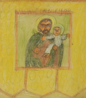 Nikifor KRYNICKI (1895-1968), Święty Józef z Dzieciątkiem Jezus