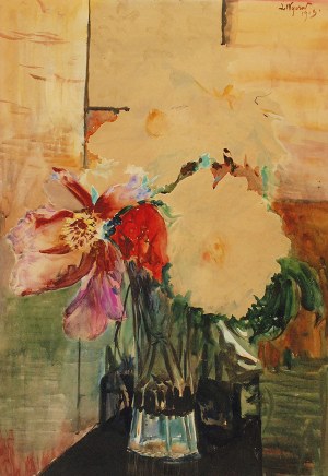 Leon WYCZÓŁKOWSKI (1852-1936), Kwiaty w wazonie, 1913