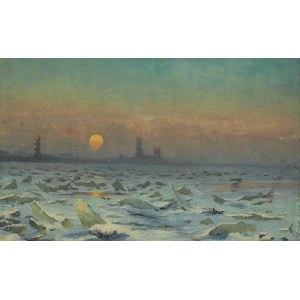 Ferdynand RUSZCZYC (1870-1936), Widok na Twierdzę Pietropawłowską w St Petersburgu zimą, 1897