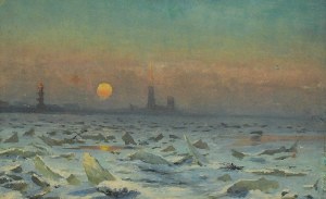 Ferdynand RUSZCZYC (1870-1936), Widok na Twierdzę Pietropawłowską w St Petersburgu zimą, 1897