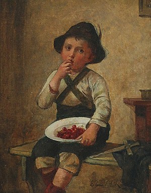 Edmund ADLER [RODE] (1876-1965), Chłopiec z czereśniami