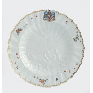 Królewska Manufaktura Porcelany w Miśni, model: Johann Joachim Kaendler (1706-1775), Talerz płytki, z Serwisu Łabędziego
