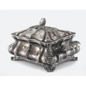 Fabryka Wyrobów Srebrnych i Platerowanych J. FRAGET (firma czynna 1824-1944), Cukiernica skrzynkowa