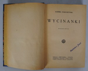 Kornel Makuszyński - Wycinanki- Warsaw 1926 - bound by JAN TEODOR HEWAK Lviv - with dedication by Makuszyński to K. Ostrowski + Ex libris