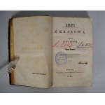 Józef Kremer - Listy z Krakowa - Wilno 1855