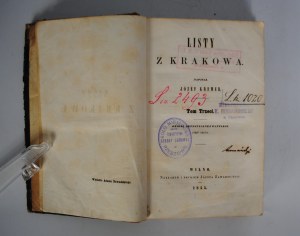 Joseph Kremer - Letters from Cracow - Vilnius 1855
