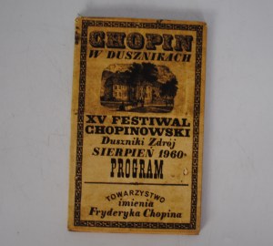 Chopin in Duszniki - XV Chopin Festival Duszniki Zdrój 1960 - Program