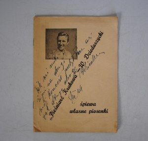 The singer of Krakow - W. Dzieduszycki sings his own songs - Dedication on the cover