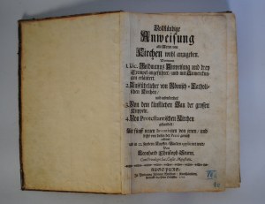 Christoph Sturm - Vollstandige Anweisung alle Arten Von Kirchen Wohl Anzugeben - Full Instructions on How to Properly Design Churches of All Kinds - Augsburg 1718.