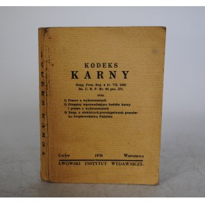 Kodeks Karny - Lwowski Instytut Wydawniczy - Lwów 1938 r.