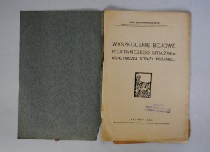 Adam Biedroń-Kalinowski - Combat Training of a Single Firefighter of a Volunteer Fire Brigade - Stamp of the Head of Ochot. Fire Brigade in Wojkowice-Komorny - Cracow 1930.