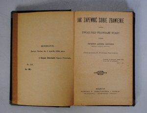 St. Alphonsus Liguori - How to Assure Yourself of Salvation - Imprimatur 1884. - Printed by G. Gebethner I Spółka - Krakow.
