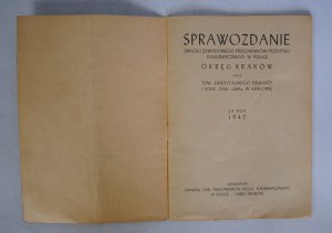 Report of the Trade Union of Printing Industry Workers in Poland Kraków District - For the Year 1947