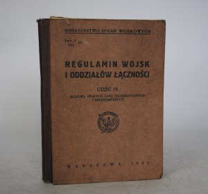 Ministry of Military Affairs - Regulations of the Troops and Liaison Branches Part IV - Stamp Postal Military Attachment Bibljoteka Okręgu IV W Katowicach - Warsaw 1931.