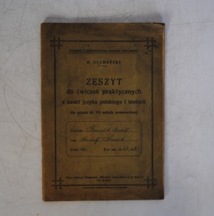 H. Suchoński - Notebook for Practical Exercises in the Study of Polish Language and History - School Year 1938/9.