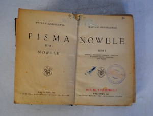 Waclaw Sieroszewski - Pisma Volume I - Nowele Volume I - Bibljoteka Polska Publishing Institute Warsaw 1922. - Stamp and Card Biblioteka 5 Lwowskiej Drużyny Harcerska 