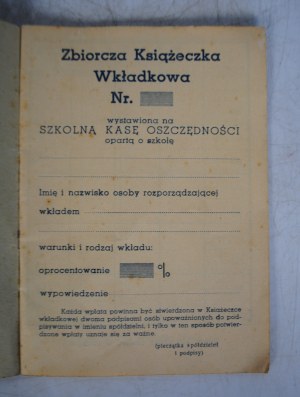 Collective Contribution Booklet 1938. - Issued to the School Savings Bank - Unfilled - Issued by the Union of Agricultural and Economic Cooperatives of the R. P.