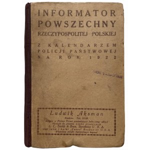 INFORMATOR POWSZ. RP Z KALENDARZEM POLICJI 1922