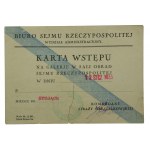 Legitymacja poselska na Sejm RP 1922 r. oraz Karta wstępu (3)