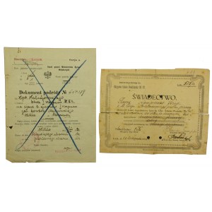 Osvědčení poddůstojnické školy v Lodži 1920 a cestovní doklad (15)