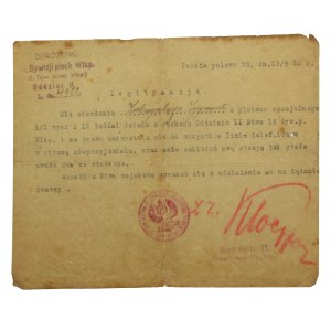 Legitimace telegrafisty 14. pěší divize 1920. (33)