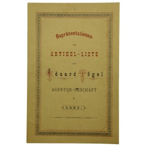 Preisliste des Vertretungsbüros der Firma Edward Toegel aus Lodz um 1917 (43)