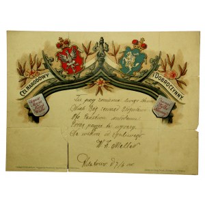 Telegram patriotyczny z herbami Królestwa Polskiego i Litwy, 1910 r. (48)
