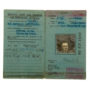 Osobní karta seržanta vydaná ve Velké Británii, 1942 (73)