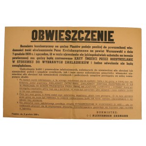 Obwieszczenie, Piastów 1939 (721)