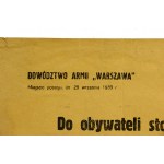 Afisz Dowództwa Armii Warszawa - Do obywateli stolicy, 29 wrzesień 1939 (708)