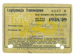 Tramway Legitimation, Warsaw 1938/39 (734)