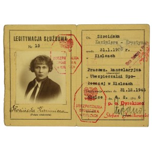 Legitymacja służbowa Ubezpieczalnia w Kielcach, 1946 (470)