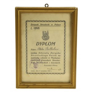 [Międzynarodowe Zawody Strzeleckie] Dyplom Związku Strzeleckiego, Lwów 1931 (492)