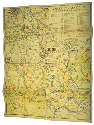 Cieszyn and Zaolzie, car and tourist map of the Second Republic of Poland(539)