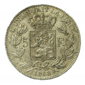 Belgia, Leopold II, 5 Franków, 1868 (202)