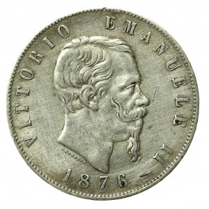Włochy, Wiktor Emanuel II, 5 lirów 1876 (203)