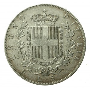 Włochy, Wiktor Emanuel II, 5 lirów 1876 (203)