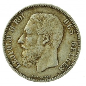 Belgia, Leopold II, 5 Franków, 1867 (204)