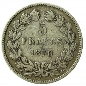 Francja, II Republika, 5 franków 1870 A, Paryż (207)