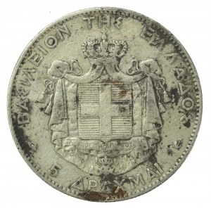 Grecja, Jerzy I, 5 drachm 1875 A (214)