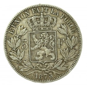 Belgia, Leopold II, 5 Franków, 1873 (217)
